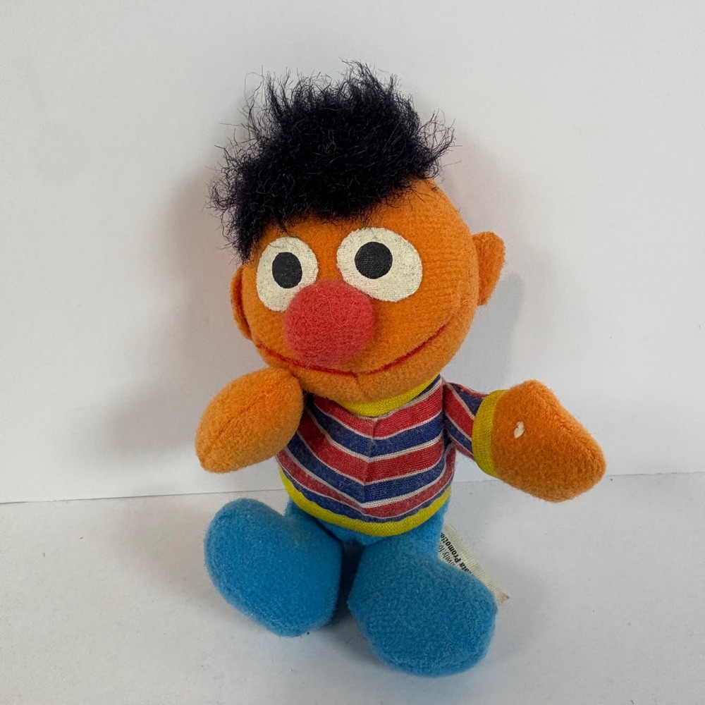 Vintage Sesame Street Ernie Plush Toy Jim Henson Company Stuffed Doll